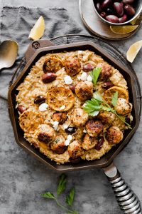 Greek Meatballs with Lemon Orzo