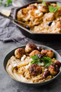 Greek Meatballs with Lemon Orzo