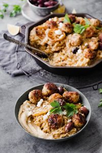 Greek Meatballs with Lemon Orzo